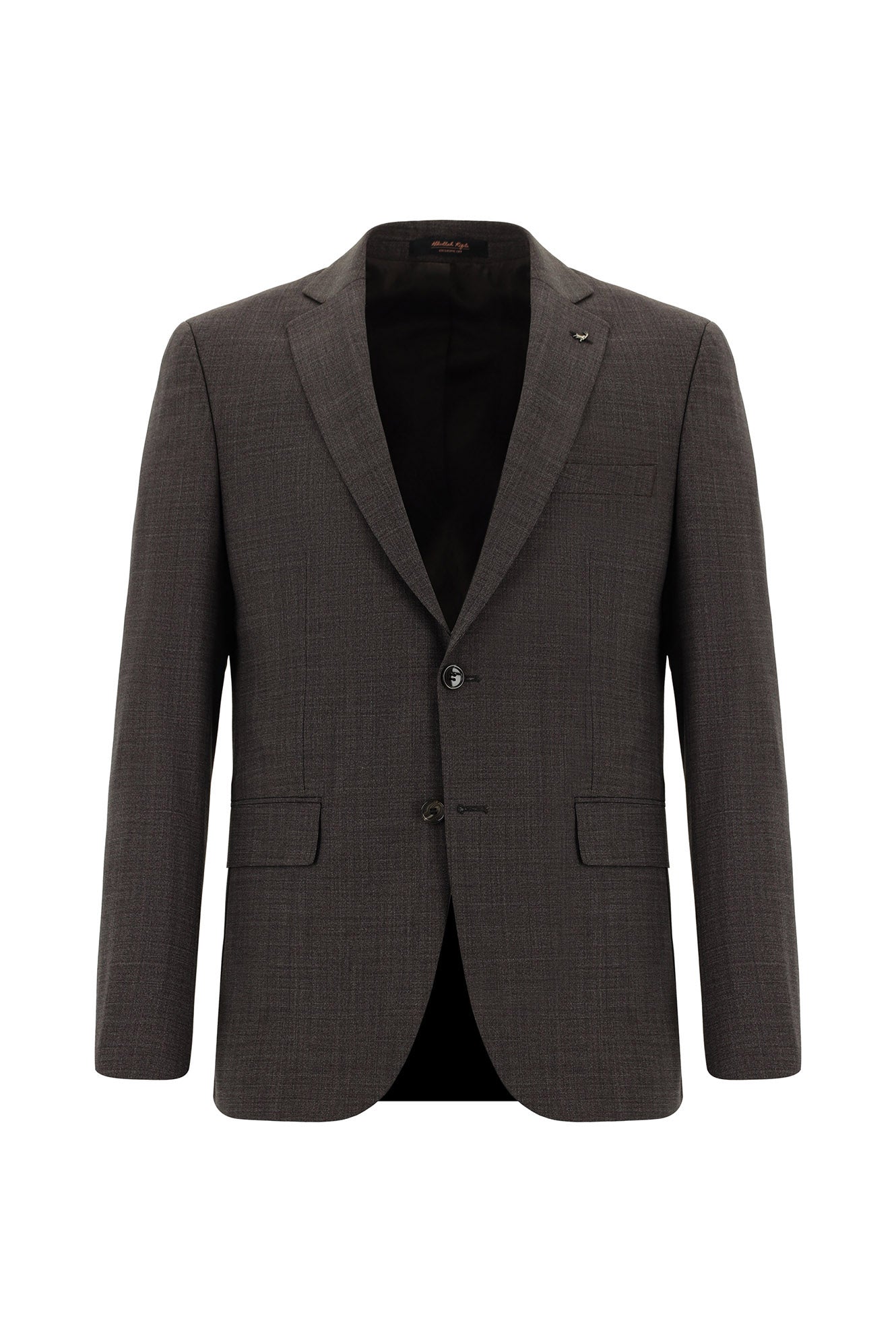 Acı Kahve Slim Fit Dar Kesim Yünlü Klasik Takım Elbise