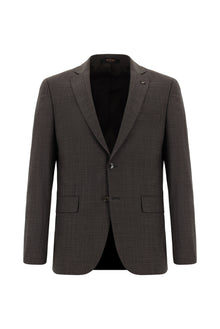 Acı Kahve Slim Fit Dar Kesim Yünlü Klasik Takım Elbise