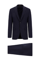 Orta Lacivert 7 Drop Slim Fit Dar Kesim Yünlü Tak?m Elbise-Abdullah Ki??l?