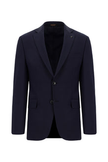 Orta Lacivert 7 Drop Slim Fit Dar Kesim Yünlü Tak?m Elbise-Abdullah Ki??l?