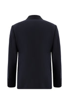 Koyu Lacivert Slim Fit Dar Kesim Yünlü Kruvaze Takım Elbise