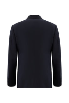 Koyu Lacivert 7 Drop Slim Fit Dar Kesim Yünlü Kruvaze Tak?m Elbise-Abdullah Ki??l?