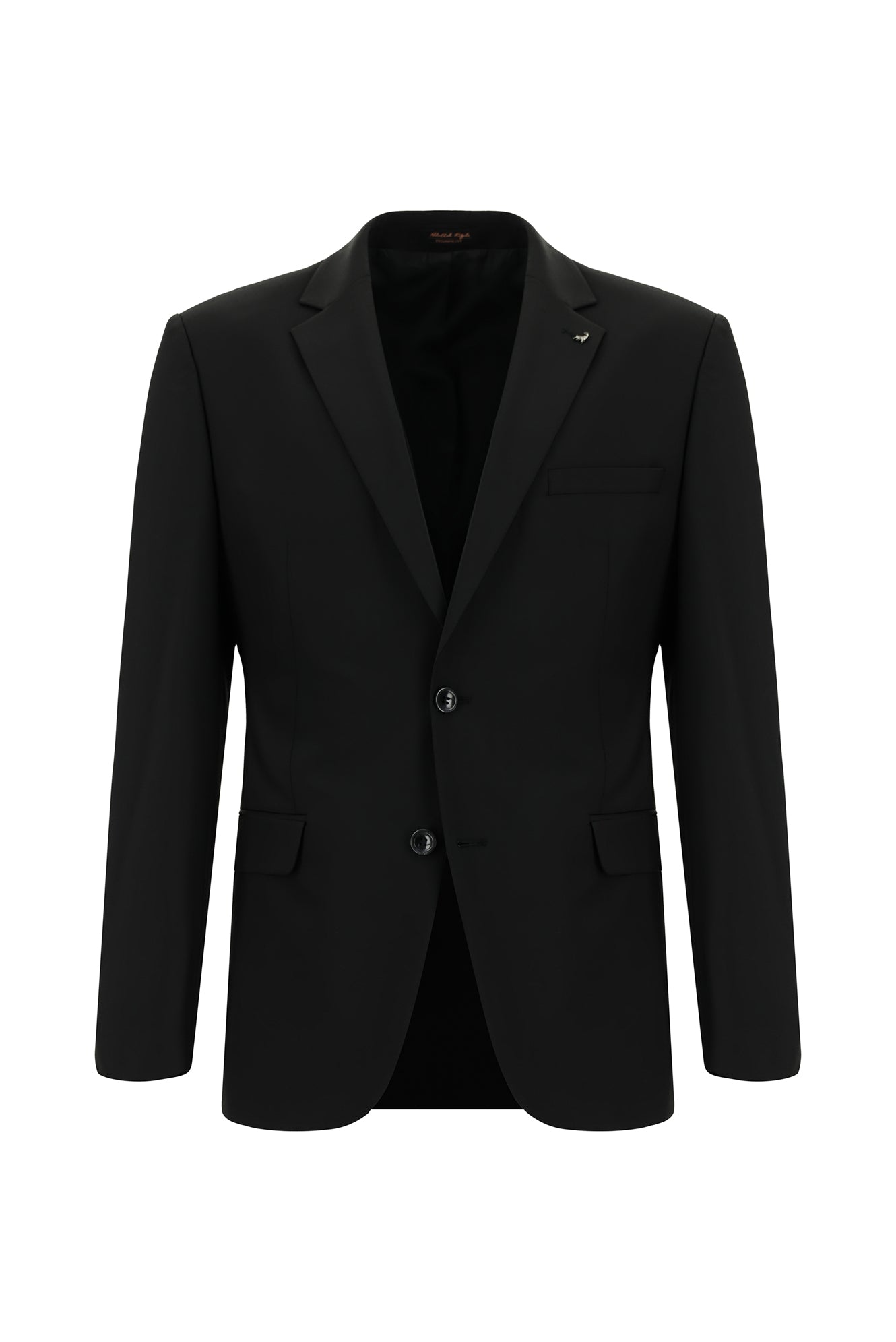 Siyah Regular Fit Yünlü Klasik Takım Elbise