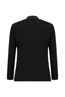 Siyah Regular Fit Yünlü Klasik Takım Elbise