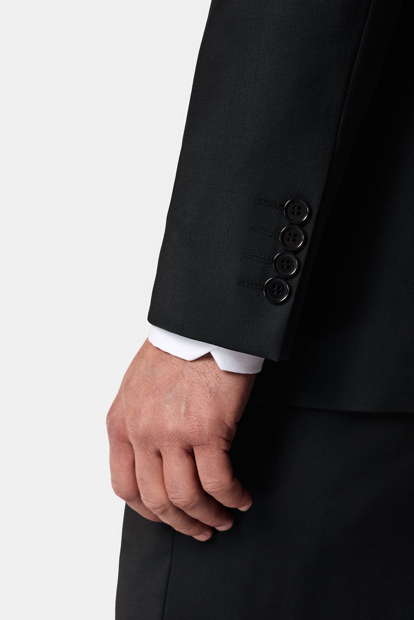 Siyah 7 Drop Slim Fit Dar Kesim Yünlü Tak?m Elbise-Abdullah Ki??l?