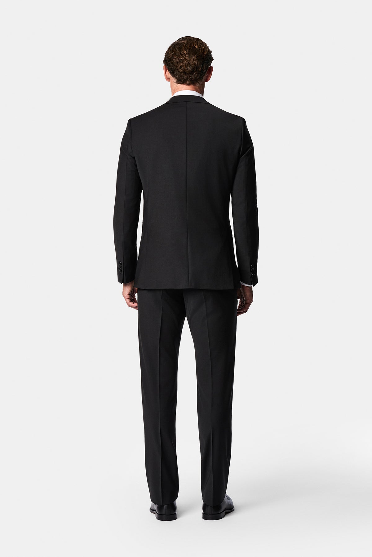 Siyah 7 Drop Slim Fit Dar Kesim Yünlü Takım Elbise