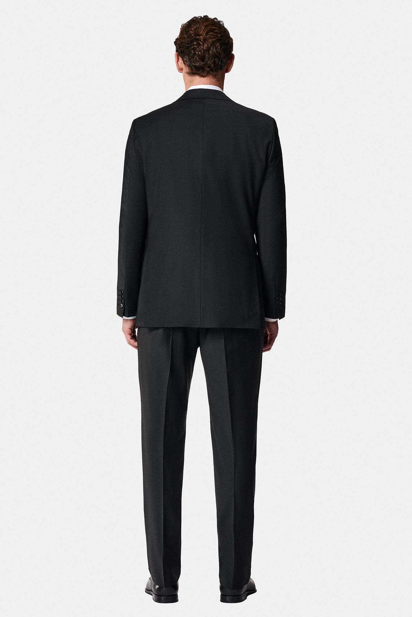 Siyah 7 Drop Slim Fit Dar Kesim Yünlü Tak?m Elbise-Abdullah Ki??l?