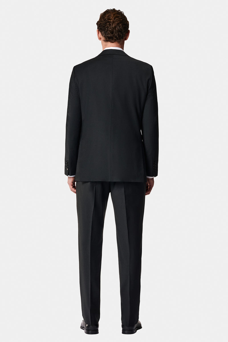 Siyah 4 Drop Relaxed Fit Rahat Kesim Yünlü Tak?m Elbise-Abdullah Ki??l?