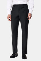 Siyah 7 Drop Slim Fit Dar Kesim Yünlü Tak?m Elbise-Abdullah Ki??l?