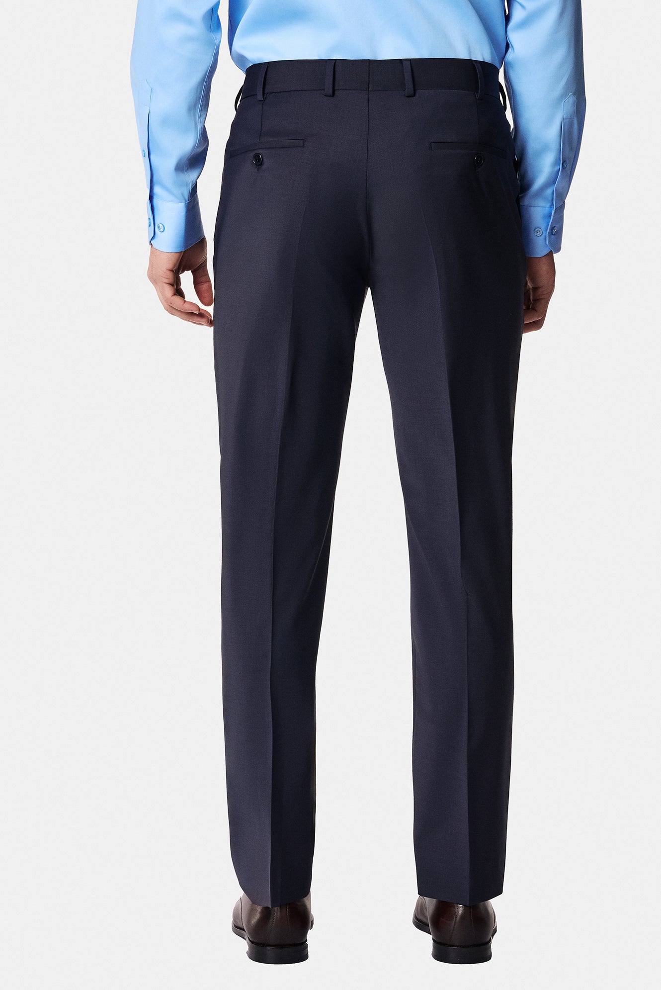 Koyu Lacivert 7 Drop Slim Fit Dar Kesim Yünlü Takım Elbise