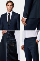Koyu Lacivert 7 Drop Slim Fit Dar Kesim Yünlü Takım Elbise