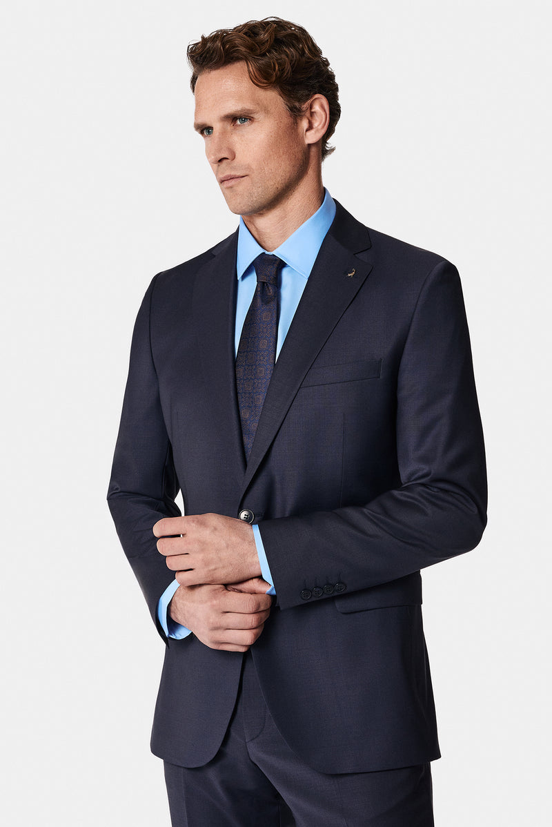 Koyu Lacivert 6 Drop Regular Fit Standart Kesim Yünlü Takım Elbise