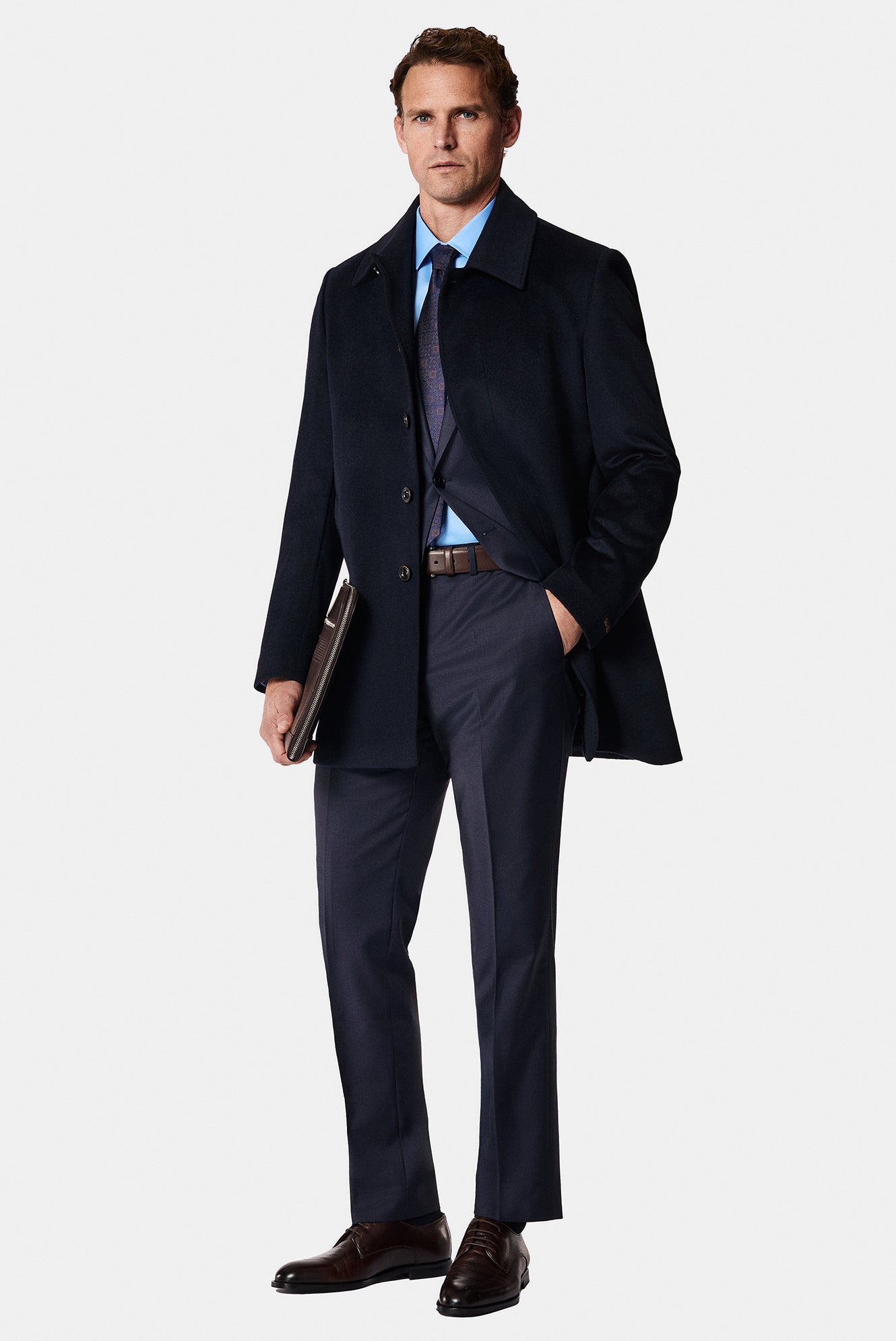 Koyu Lacivert 6 Drop Regular Fit Standart Kesim Yünlü Tak?m Elbise-Abdullah Ki??l?