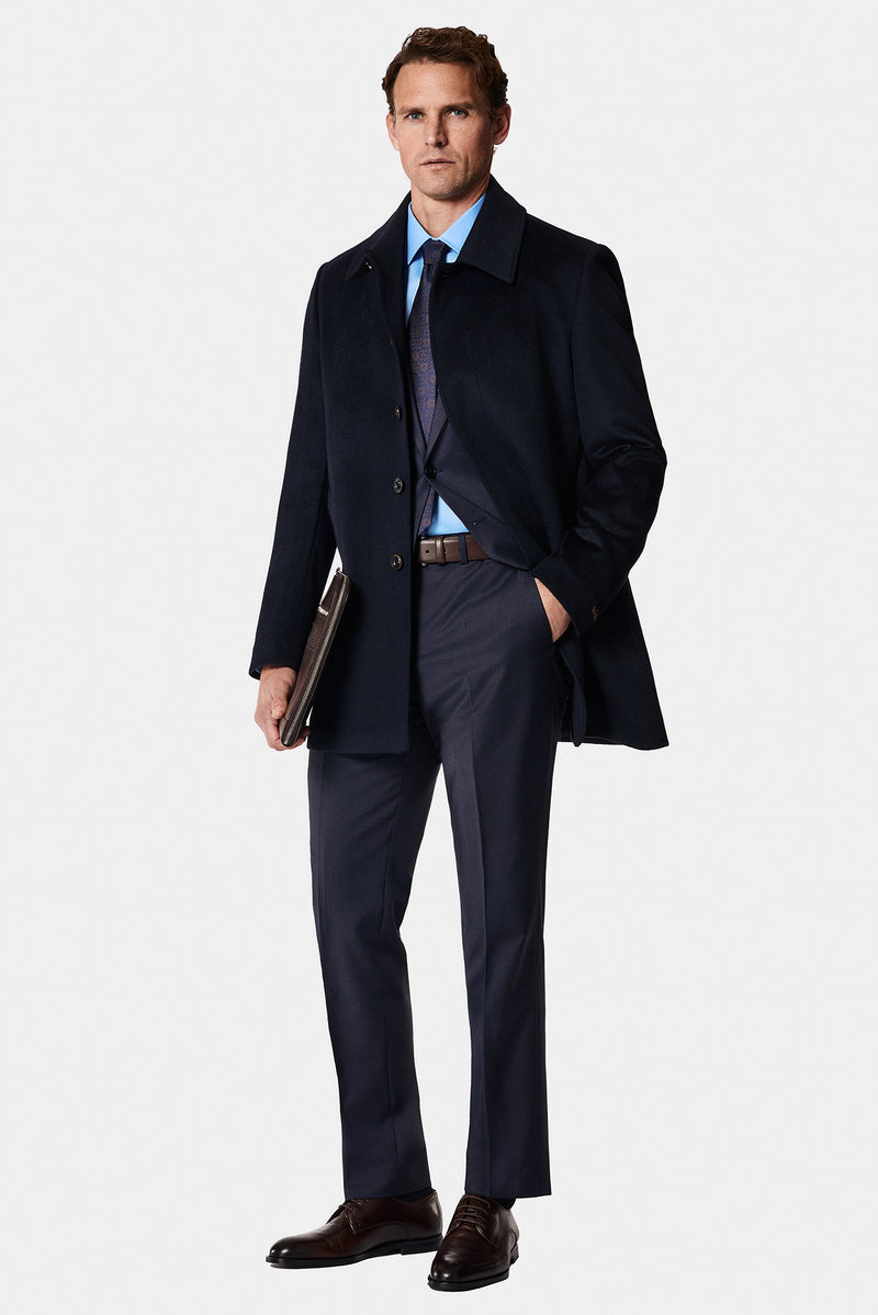 Koyu Lacivert 6 Drop Regular Fit Standart Kesim Yünlü Takım Elbise