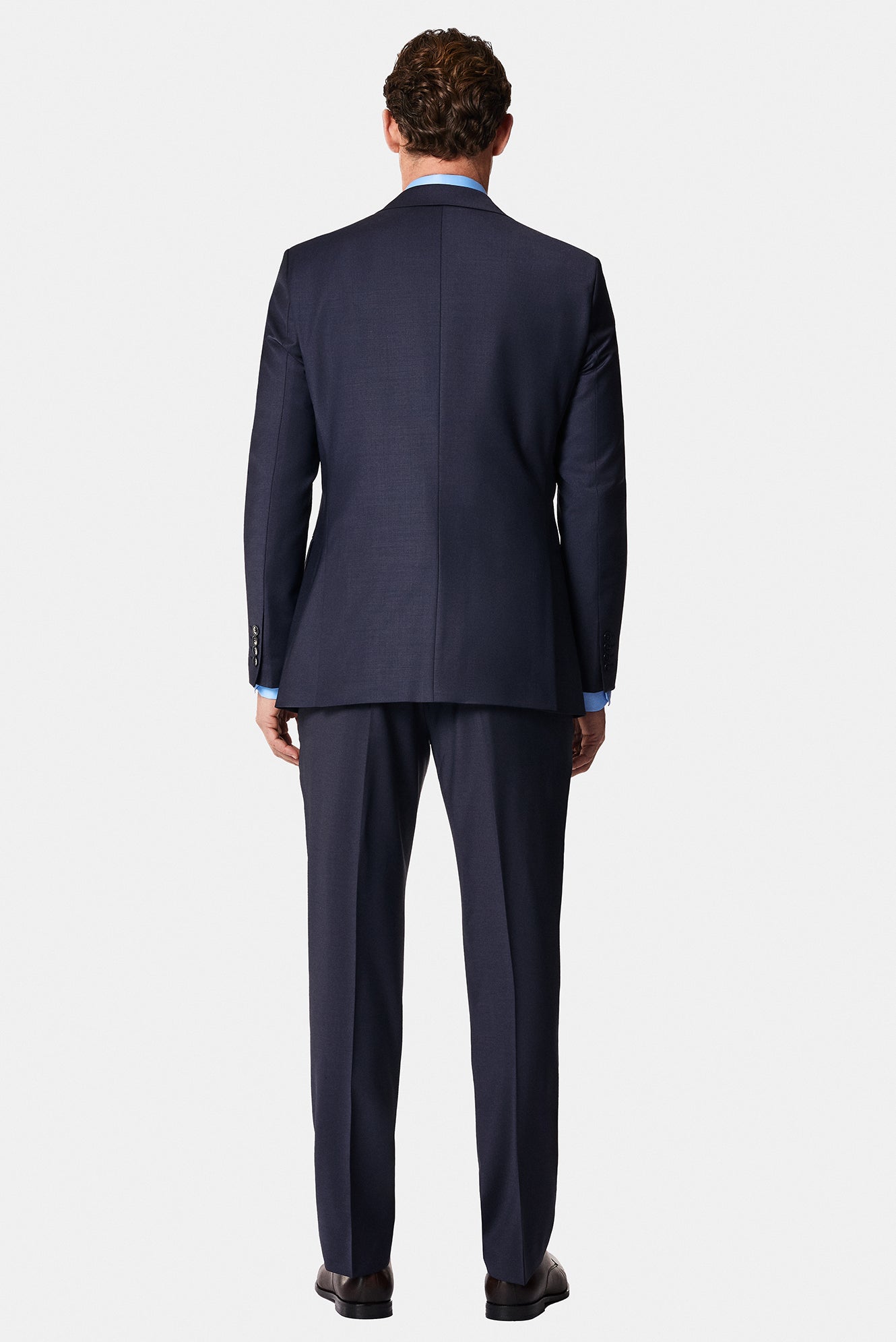 Koyu Lacivert 7 Drop Slim Fit Dar Kesim Yünlü Tak?m Elbise-Abdullah Ki??l?