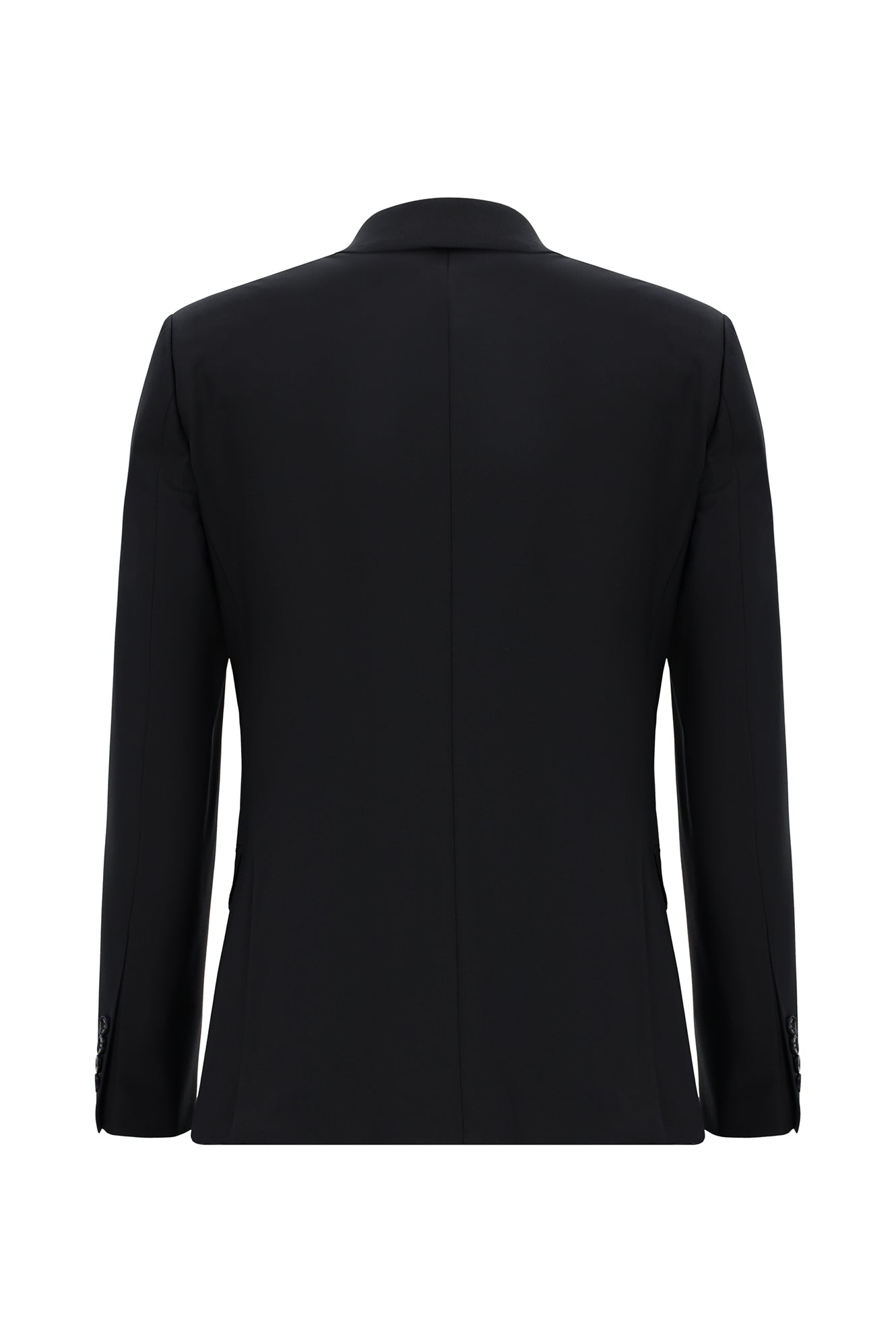 Siyah Lacivert Slim Fit Dar Kesim Yünlü Klasik Takım Elbise