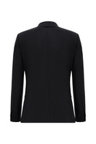 Siyah Lacivert Slim Fit Dar Kesim Yünlü Klasik Takım Elbise