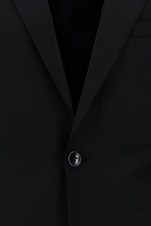 Siyah Lacivert Slim Fit Dar Kesim Yünlü Klasik Takım Elbise