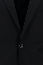 Siyah Lacivert Slim Fit Dar Kesim Yünlü Klasik Takım Elbise