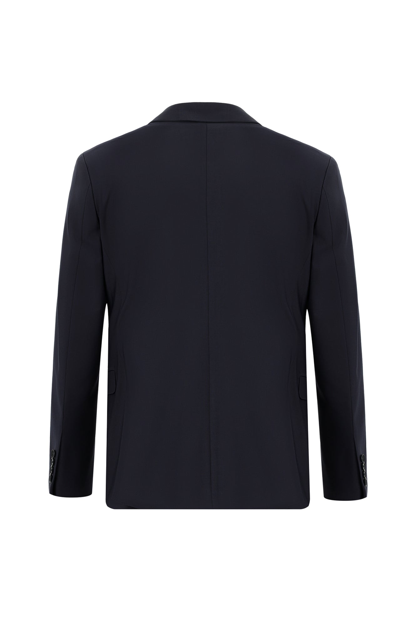 Koyu Lacivert Slim Fit Dar Kesim Yünlü Klasik Takım Elbise