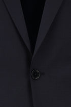 Koyu Lacivert Slim Fit Dar Kesim Yünlü Klasik Takım Elbise