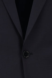 Koyu Lacivert Slim Fit Dar Kesim Yünlü Klasik Takım Elbise