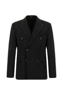 Siyah 6 Drop Regular Fit Standart Kesim Yünlü Kruvaze Tak?m Elbise-Abdullah Ki??l?