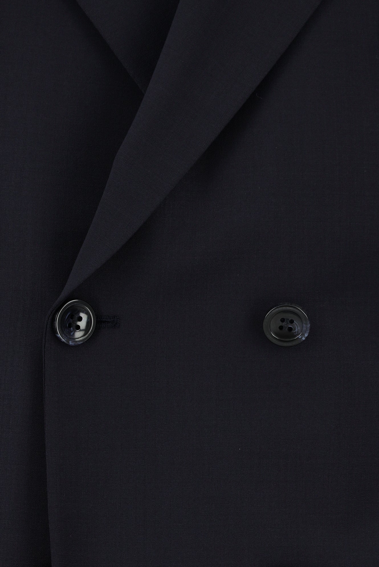 Koyu Lacivert Slim Fit Dar Kesim Yünlü Kruvaze Takım Elbise