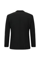 Siyah Super Slim Fit Ekstra Dar Kesim Yünlü Klasik Takım Elbise