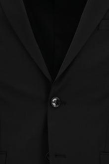 Siyah Super Slim Fit Ekstra Dar Kesim Yünlü Klasik Takım Elbise