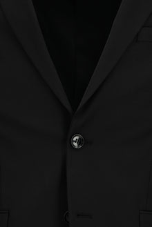 Siyah Slim Fit Dar Kesim Yünlü Klasik Takım Elbise
