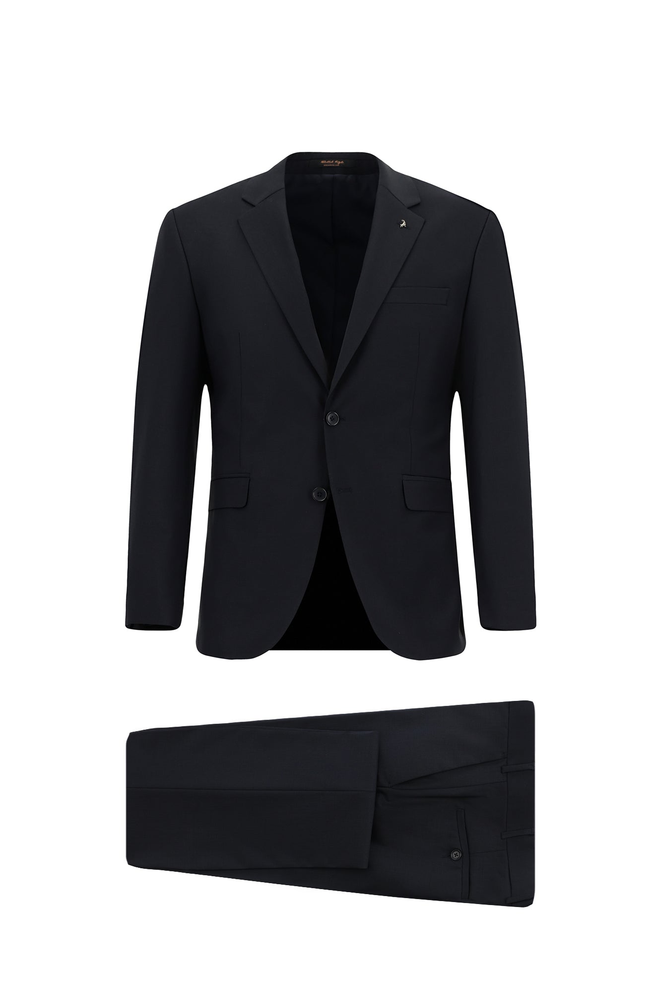 Koyu Lacivert 7 Drop Slim Fit Dar Kesim Yünlü Tak?m Elbise-Abdullah Ki??l?