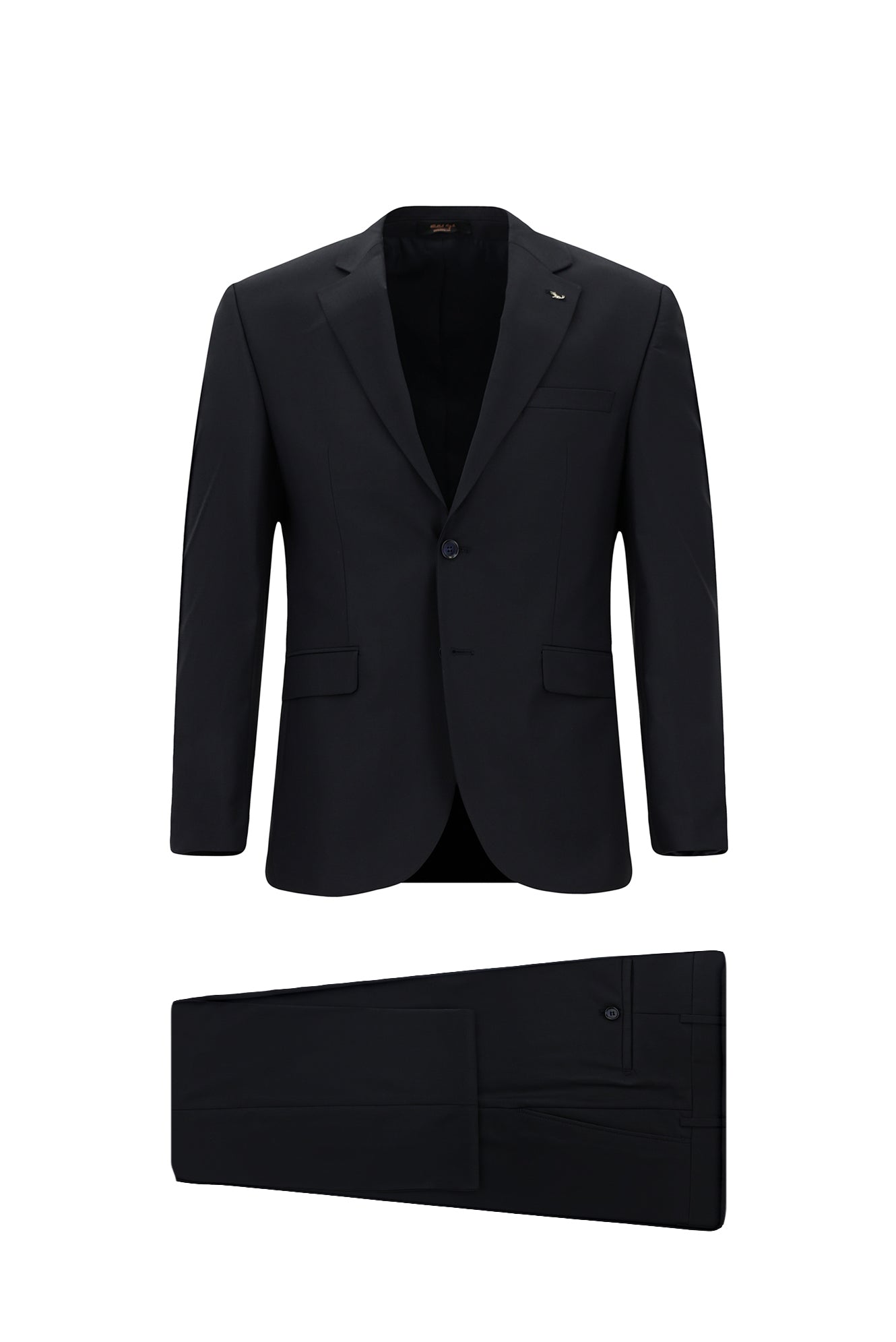 Siyah Lacivert 7 Drop Super Slim Fit Eksra Dar Kesim Yünlü Tak?m Elbise-Abdullah Ki??l?