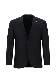 Siyah Lacivert Regular Long Fit Uzun Klasik Kesim Yünlü Klasik Takım Elbise