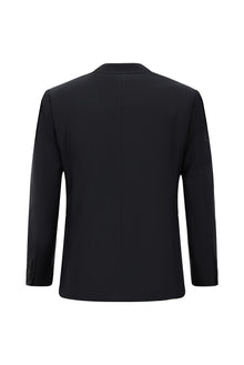 Siyah Lacivert Super Slim Fit Ekstra Dar Kesim Yünlü Klasik Takım Elbise