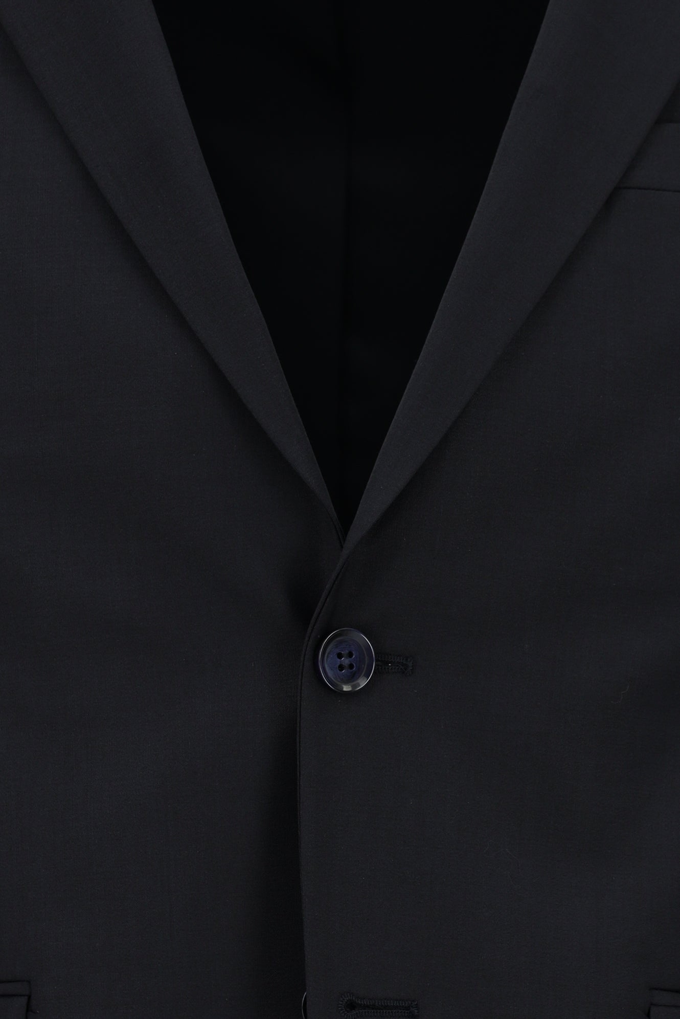 Siyah Lacivert Slim Fit Dar Kesim Yünlü Klasik Takım Elbise