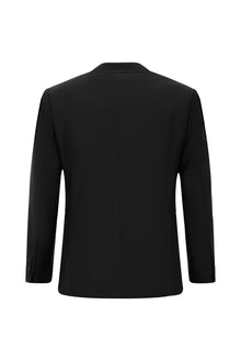 Siyah 7 Drop Slim Fit Dar Kesim Yünlü Kruvaze Tak?m Elbise-Abdullah Ki??l?