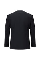 Siyah Lacivert Slim Fit Dar Kesim Yünlü Kruvaze Takım Elbise