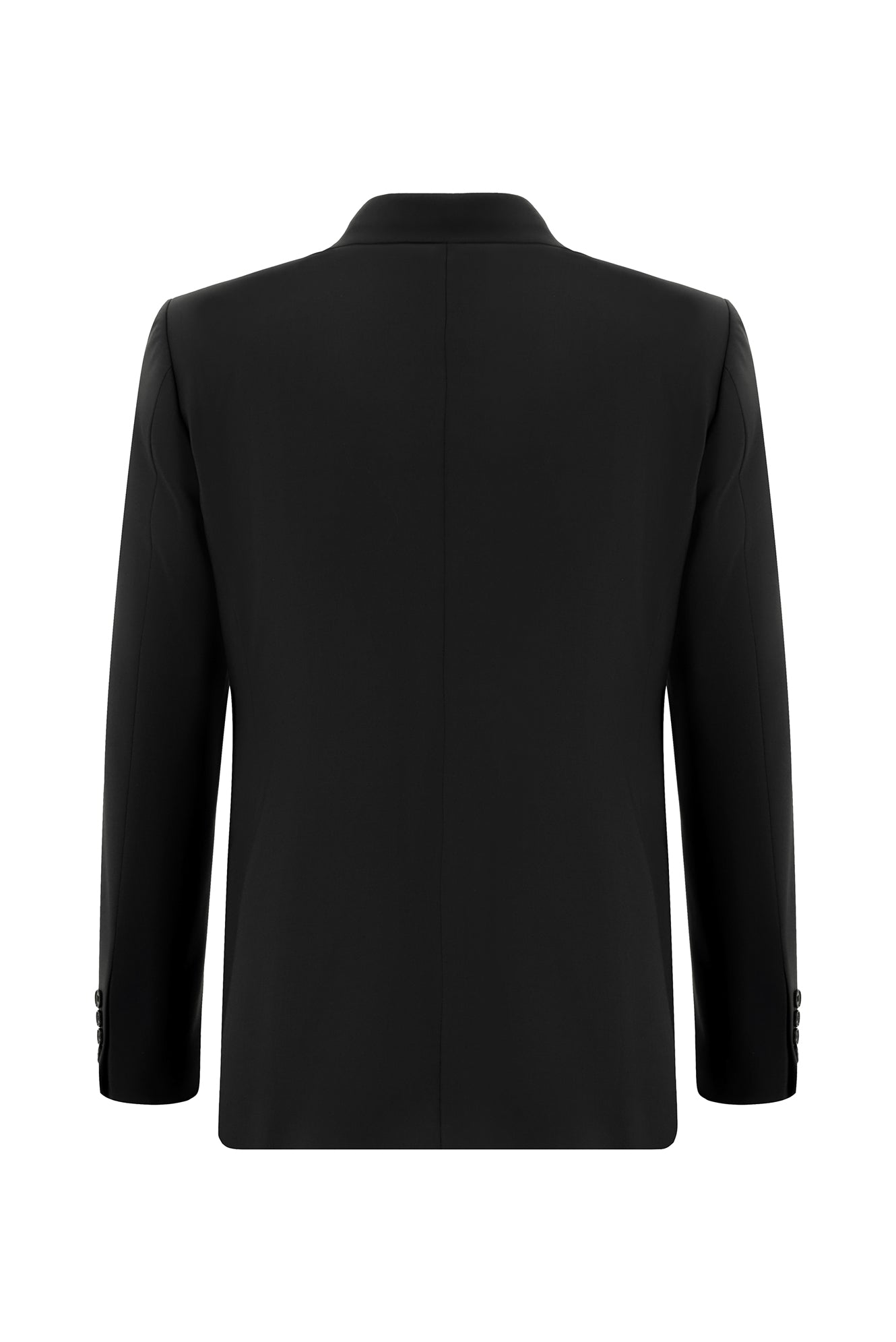Siyah Slim Fit Dar Kesim Yünlü Yelekli Takım Elbise