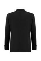 Siyah Slim Fit Dar Kesim Yünlü Yelekli Takım Elbise
