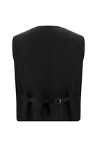 Siyah Regular Fit Yünlü Yelekli Takım Elbise