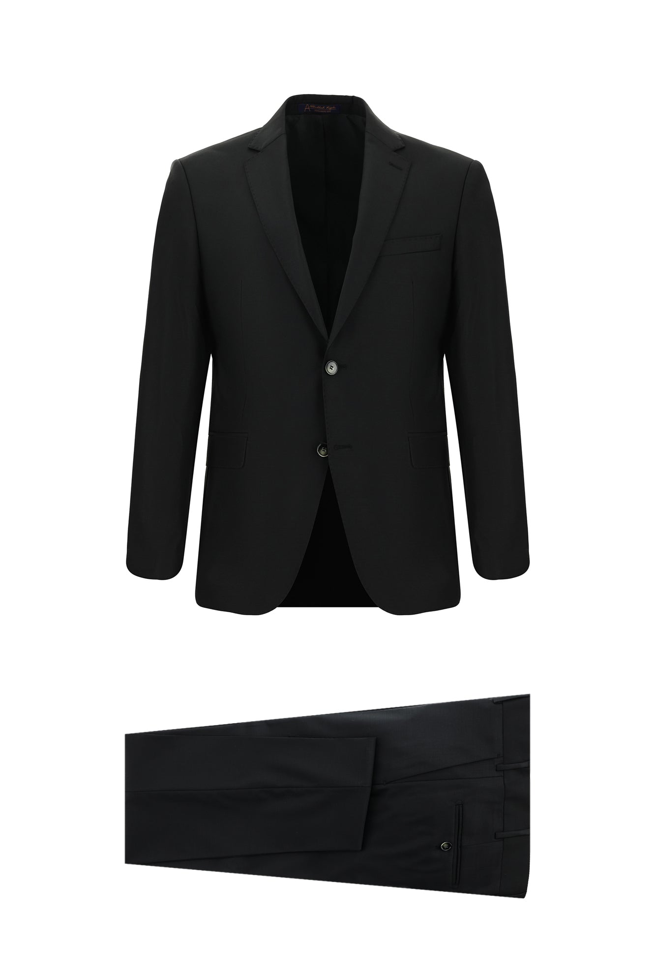 Siyah 7 Drop Slim Fit Dar Kesim Yünlü Tak?m Elbise-Abdullah Ki??l?
