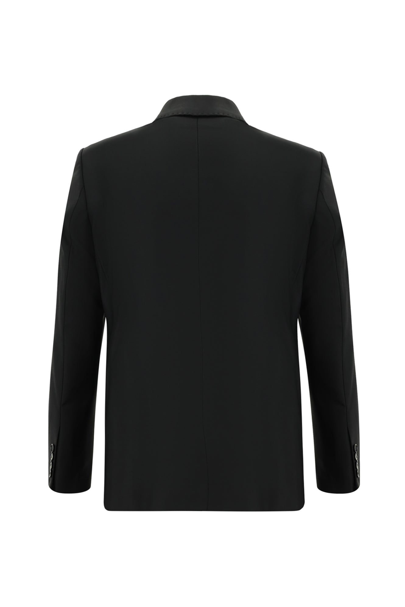 Siyah 8 Drop Long Slim Fit Uzun Dar Kesim Yünlü Tak?m Elbise-Abdullah Ki??l?