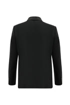 Siyah 8 Drop Long Slim Fit Uzun Dar Kesim Yünlü Tak?m Elbise-Abdullah Ki??l?