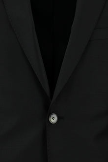 Siyah Super Slim Fit Ekstra Dar Kesim Yünlü Klasik Takım Elbise