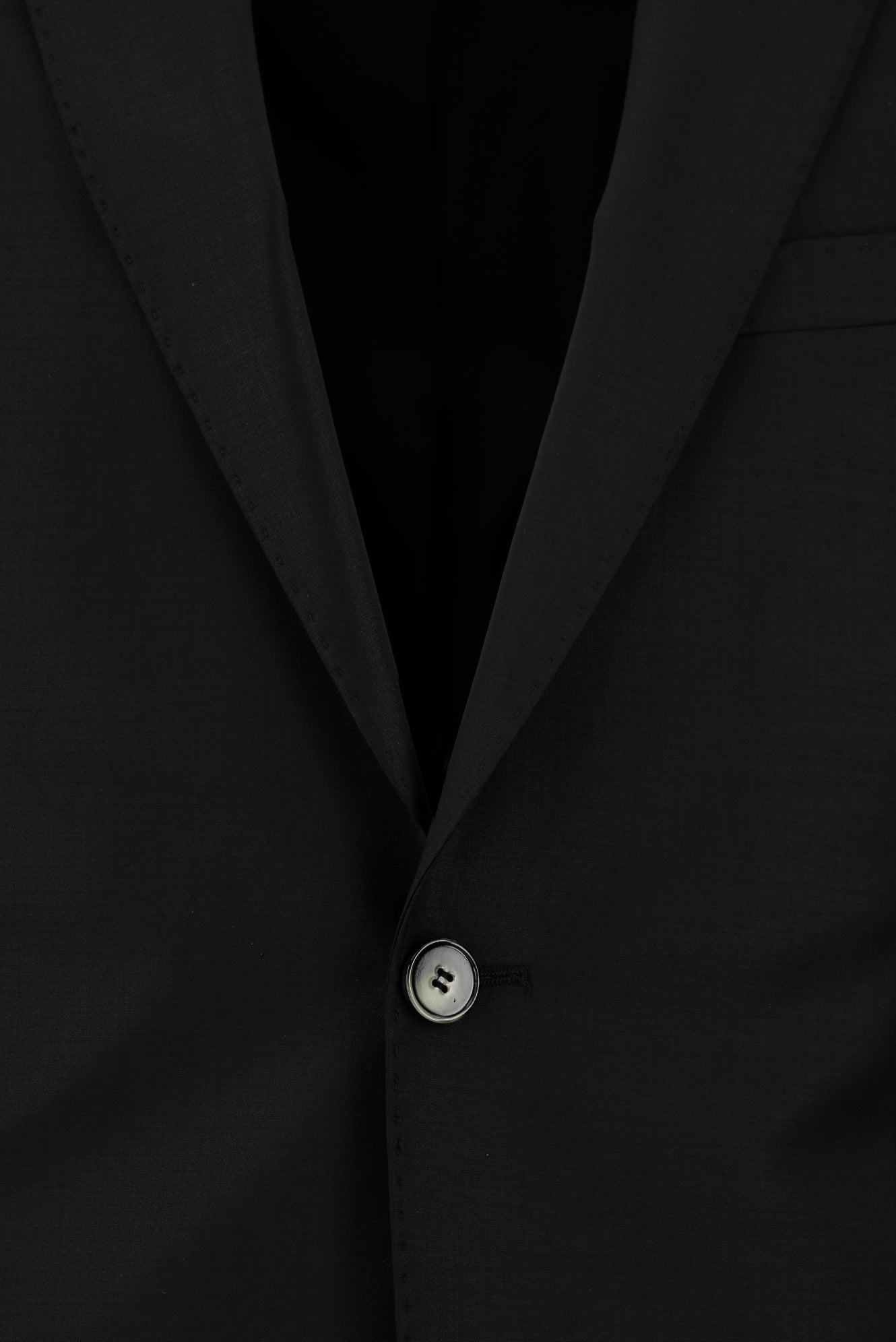 Siyah Slim Fit Dar Kesim Yünlü Klasik Takım Elbise