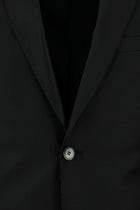 Siyah Slim Fit Dar Kesim Yünlü Klasik Takım Elbise