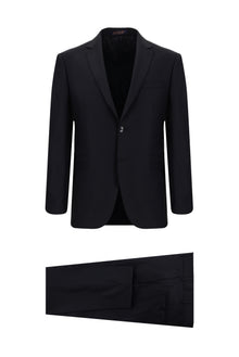 Siyah Lacivert 4 Drop Relaxed Fit Rahat Kesim Yünlü Tak?m Elbise-Abdullah Ki??l?