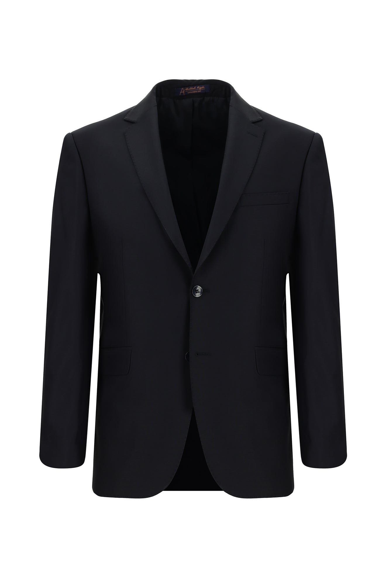 Siyah Lacivert Slim Fit Dar Kesim Yünlü Klasik Takım Elbise