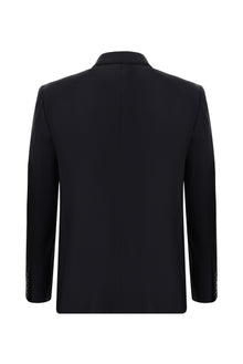 Siyah Lacivert 7 Drop Slim Fit Dar Kesim Yünlü Tak?m Elbise-Abdullah Ki??l?